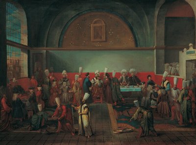 Cena en el palacio en honor a un embajador de Jean Baptiste Vanmour